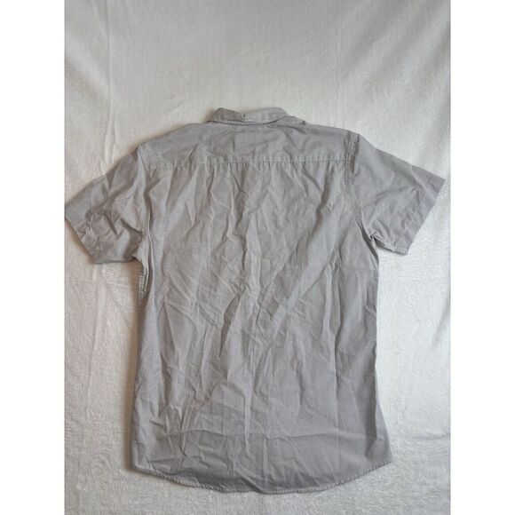 Quiksilver Regular Grey Button Down Short Sleeve Collared Shirt Men's Large * - Picture 4 of 6